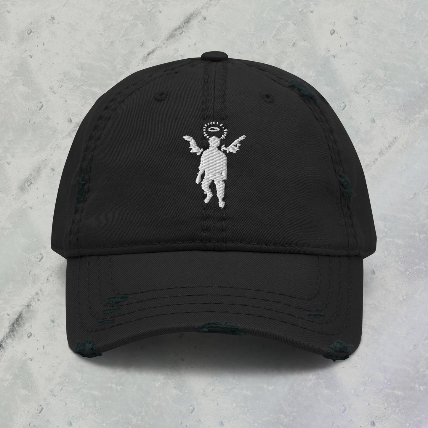 DITRESSED ANGEL HAT